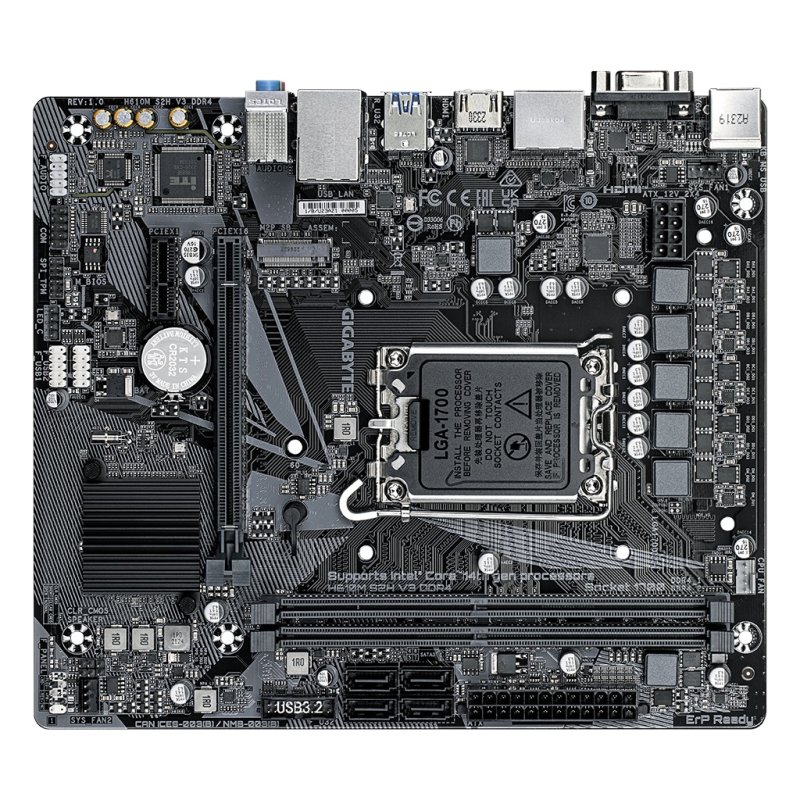 GIGABYTE%20H610M%20S2H%20V3,%20DDR4,%20rev1.0,%202xDDR4,%20M.2,%20D-SUB,%20HDMI,%20DP,%2012-13.14.Nesil,%20LGA1700%20Soket,%20Anakart