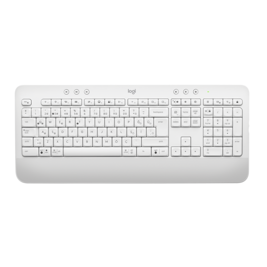 LOGITECH SIGNATURE K650, 920-010973, Beyaz, Bluetooth, Türkçe Q, Multimedya, Sıvı Temasına Dayanıklı, Klavye