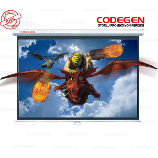Codegen AX-20 STORLU PROJEKSİYON PERDESİ 200x200 (Arkası Siyah Fonlu - Duvar/Tavan Asılabilir)