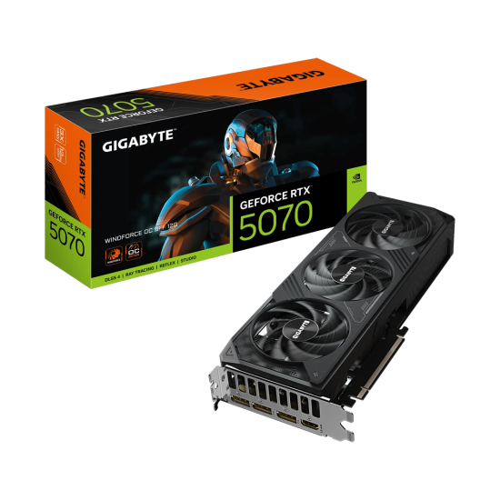 GIGABYTE GV-N5070WF3OC-12GD, RTX5070, WINDFORCE OC, 12Gb, GDDR7, 192BIT, 1xHDMI, 3xDP, GAMING Ekran KARTI