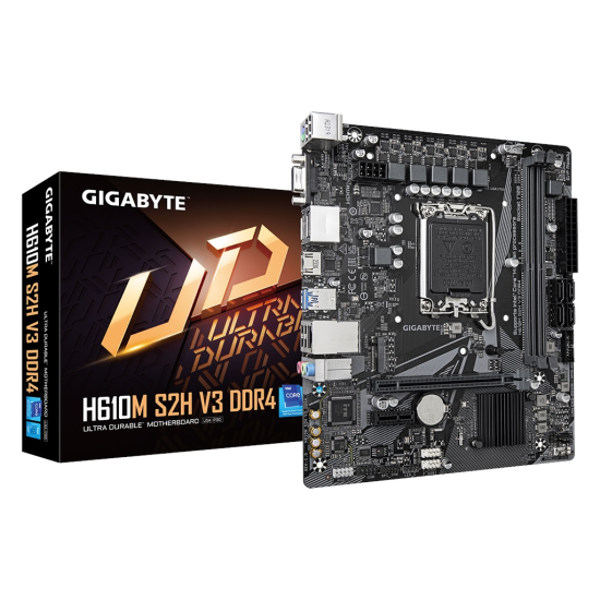 GIGABYTE H610M S2H V3, DDR4, rev1.0, 2xDDR4, M.2, D-SUB, HDMI, DP, 12-13.14.Nesil, LGA1700 Soket, Anakart