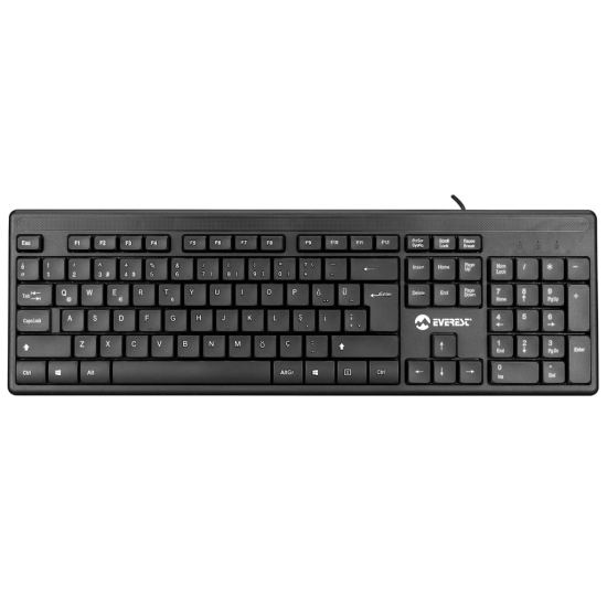 EVEREST KB-1002, USB Kablolu, Türkçe Q, Standart Klavye (Siyah)