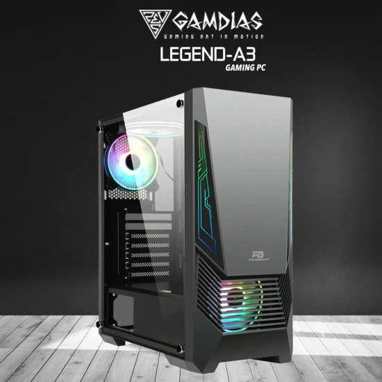 GAMDIAS LEGEND-A3, i5-12400F, 16Gb Ram, 500Gb NVMe SSD, 6Gb GDDR6 GTX1660 Super Ekran Kartı, 500W Kasa, Free Dos GAMING PC