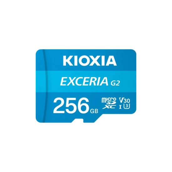 KIOXIA 256GB ExceriaG2, LMEX1L256GG2, U1 V30 4K,  CL10, 100Mb/s, MicroSD Kart Bellek (SD Adaptörlü)