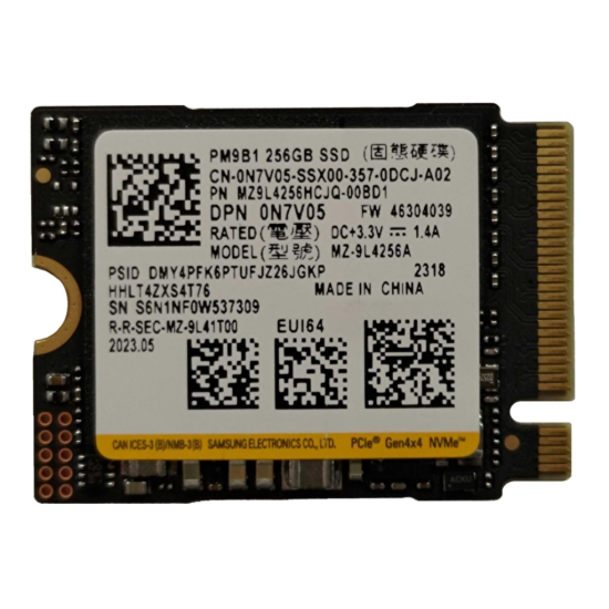 SAMSUNG PM9B1, MZ-9L4256HCJQ-00BD1, 256GB, 3300/1250, Gen4, NVMe PCIe M.2 2230 SSD (Bulk-Kutusuz)