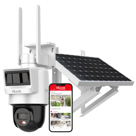 HILOOK PTZ-N2C400I-K/4G/C05S10, 4Mpix,   2.8mm, 30Mt Gece Görüşü, Dahili Mikrofon, PIR+RADAR,  4G, Solar  PT IP Kamera
