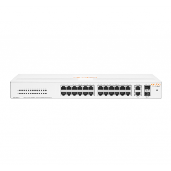 HP Aruba Instant On R8R50A 1430-24G, 24Port, GigaBit, 2 Port SFP, Yönetilemez,Masaüstü Switch
