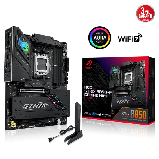 ASUS ROG STRIX B850-F GAMING WIFI7 NEO, 4xDDR5, 4x M2, HDMI, DP, 2xType-C, Wi-Fi 7, Bluetooth v5.4, AM5 Soket GAMING Anakart