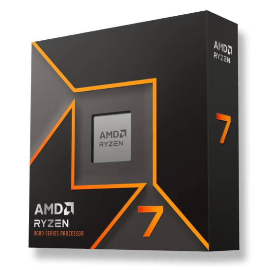AMD RYZEN 7 9700X 8 Core, 3,80-5.50GHz, 40Mb Cache, 65W,  AM5 Soket, BOX (Kutulu) (Dahili Grafik VAR, Fan YOK)