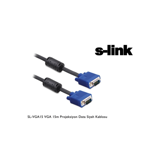 S-LINK SL-VGA15, 15Pin, İki Ucu Erkek, 15mt, VGA Kablosu