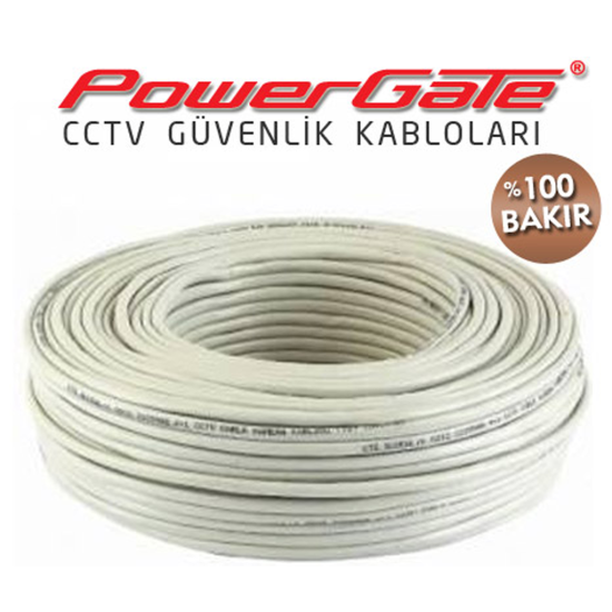 PowerGate VIA 140mt, 2+1 (2x0,22+0,22) %100 Bakır, CCTV Güvenlik Kablosu