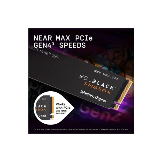 WD Black SN850X, WDS100T2X0E, 1TB, 7300/6300, Gen4,  NVMe PCIe M.2 2280,  SSD